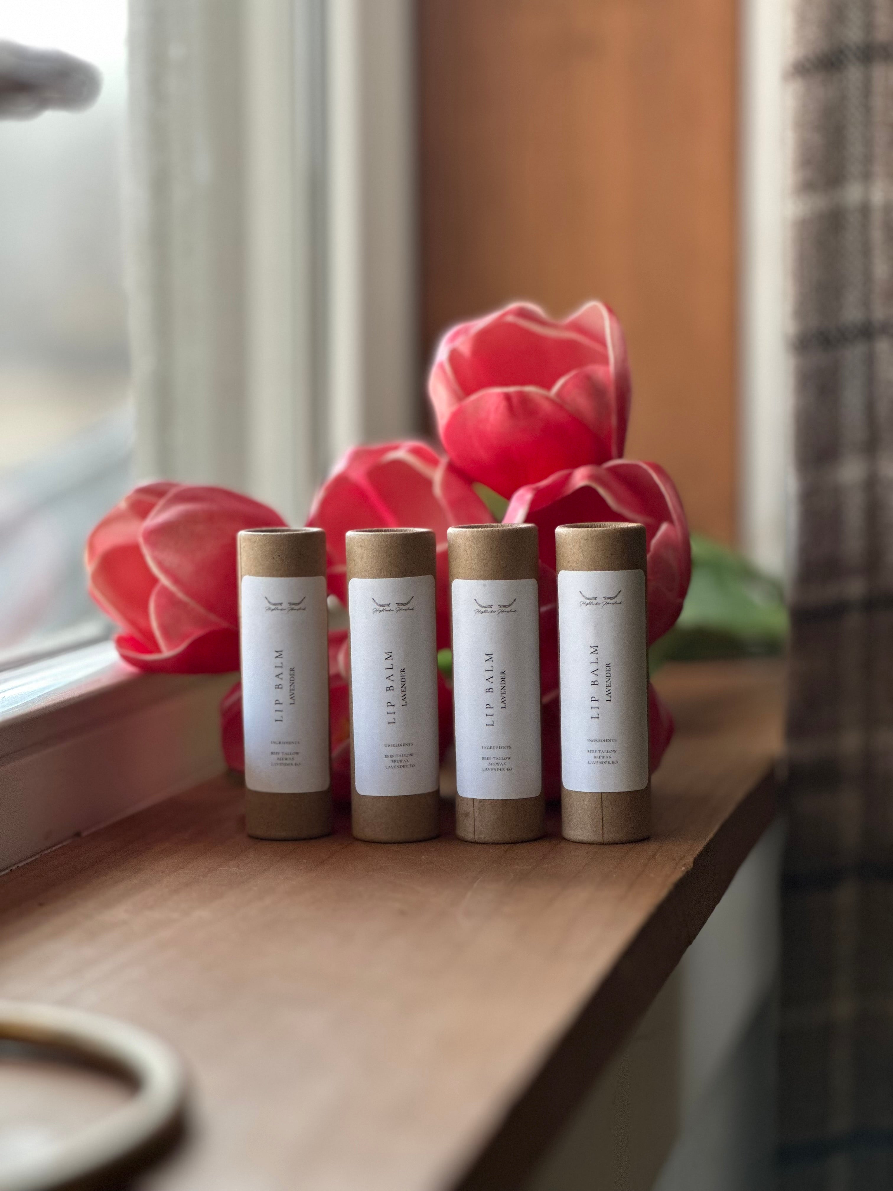 Lavender Tallow Lip Balm 4pk.